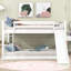 Lit superposé double blanc avec glissade polyvalente et amovible - durable