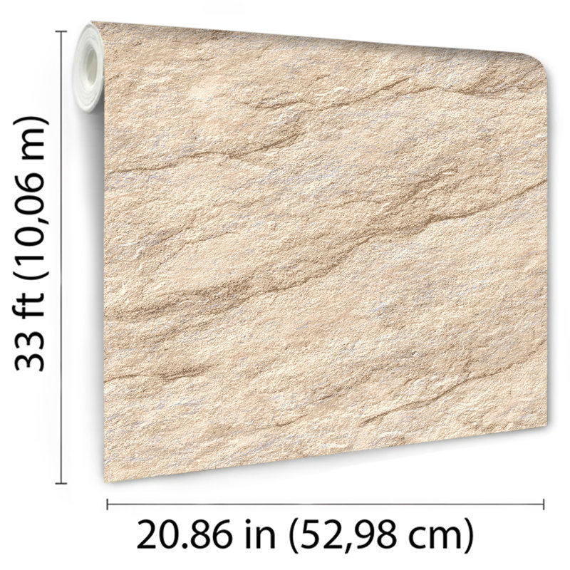 Papier peint luxueux Stone Serenity, Beige