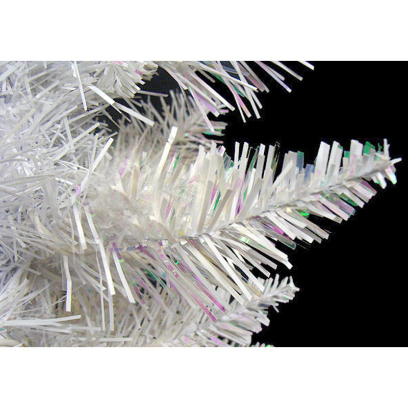 Arbre de Noël artificiel épinette irisé blanc, 7.5' 