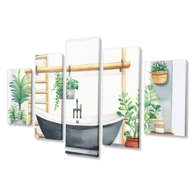 Friddle - Bathroom Wall Decor - 5 Panels