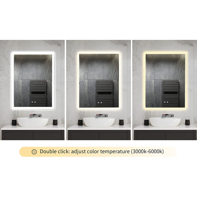 Hartvig Modern & Contemporary LED Lighted Bathroom / Vanity Mirror, 20" x 30"