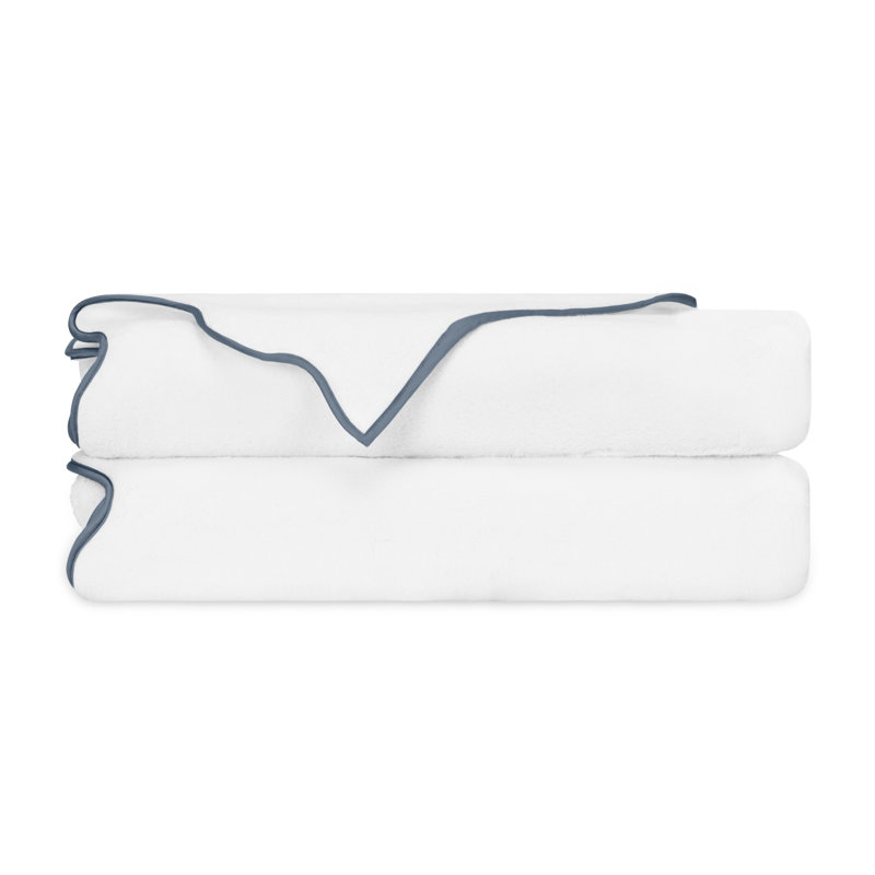 Antalya 2-pc Bath Towel Set, White/Slate Blue, 2 Pack - Bath Tower