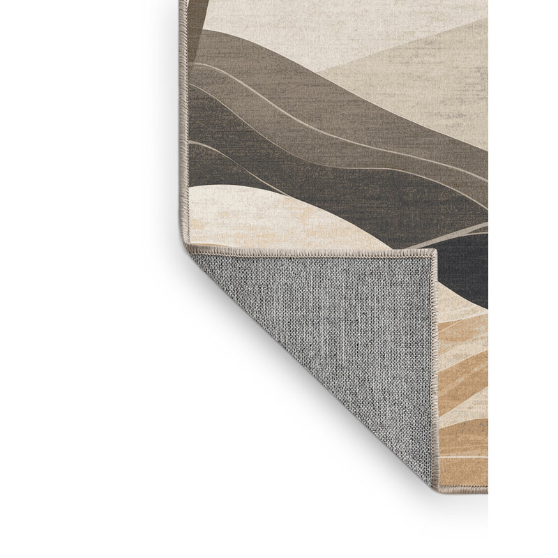 Machine Washable Pacchiana Tropical Ombre Rug in Beige – Beige Binding, 8' Square