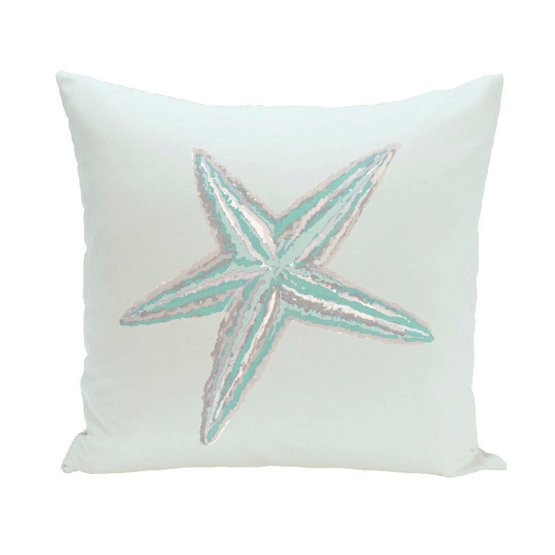 Housse de coussin rectangulaire d'extérieur Sea Star, Aqua, 16 po x 16 po