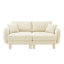 Canapé-lit 2 places Boucle en tissu avec accoudoirs en forme de coquillage et pieds cylindriques enveloppés de tissu, idéal pour les espaces de vie variés-1570885720