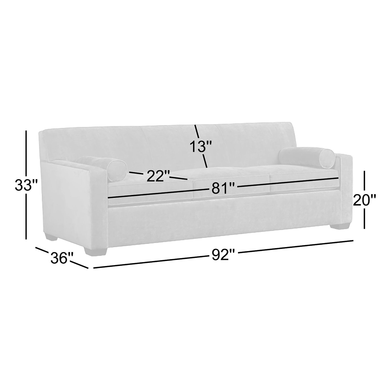 Francesca 92" Sofa, John Flour Performance Linen Blend