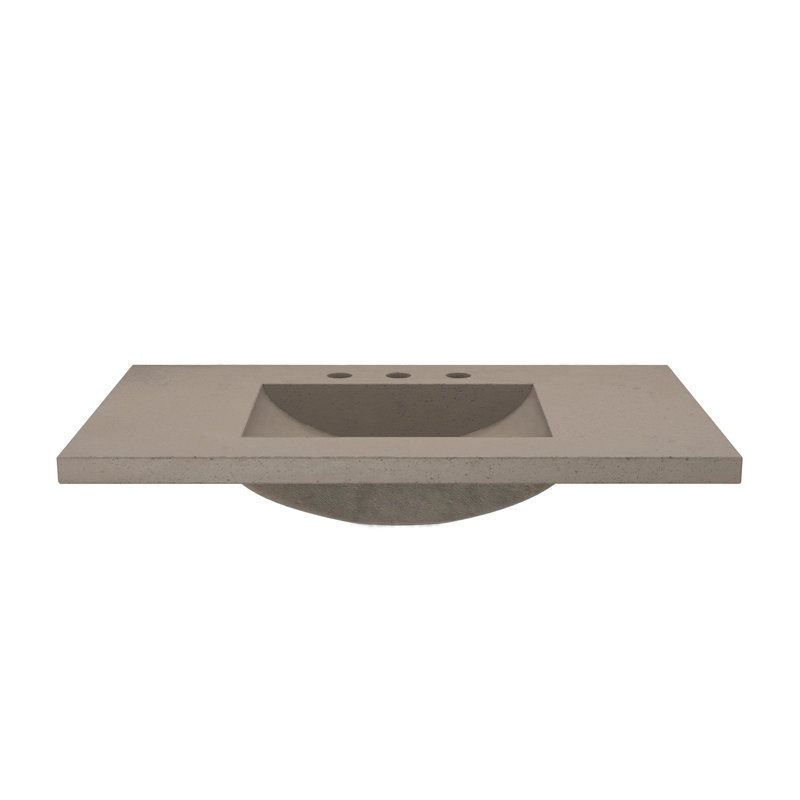 Plateau de meuble-lavabo simple en béton 36,5 po avec lavabo Palomar, Terre, Centres de 8 po