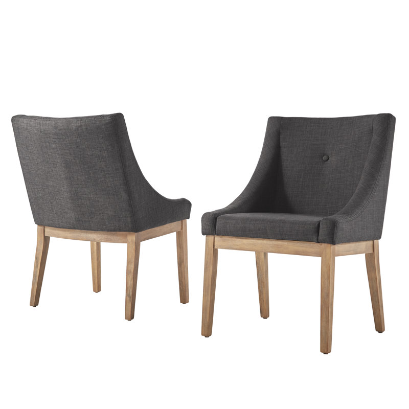 Chaise d'appoint Irving Place, Tissu gris foncé, Naturel