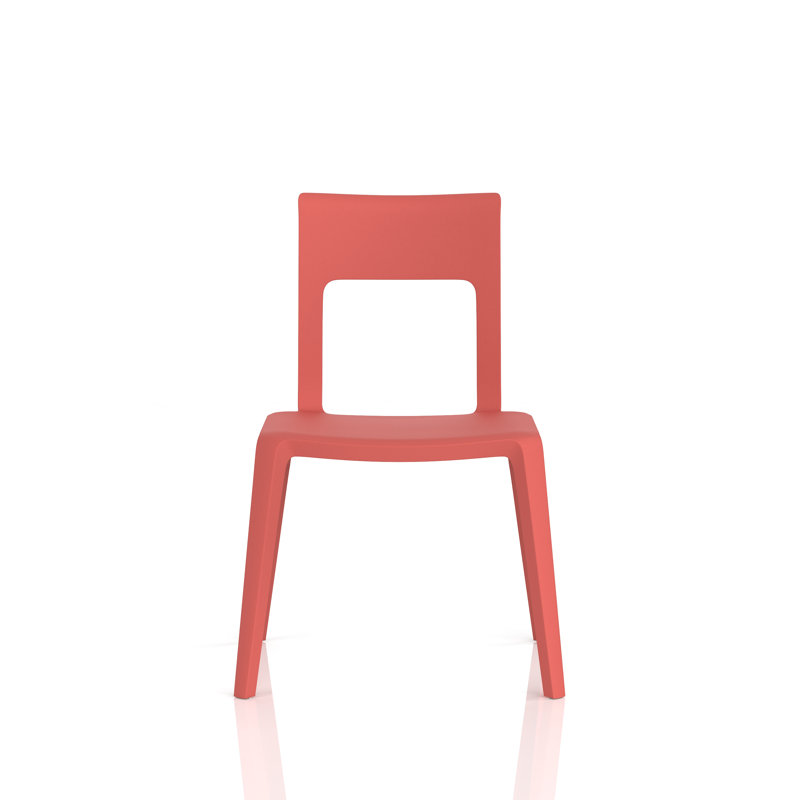 Nest Edge Stacking Cafe & Bistro Chair White, Red