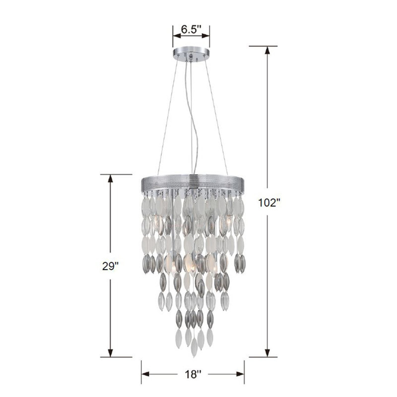 Garstang 6 - Light Dimmable Tiered Chandelier