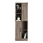 Armoire de rangement, couleur brun gris, différentes zones, tablettes réglables, portes repositionnables, construction, base, compact, assemblage facile, armoire de salle de bain, cuisine, bureau ou buanderie, avec tablettes