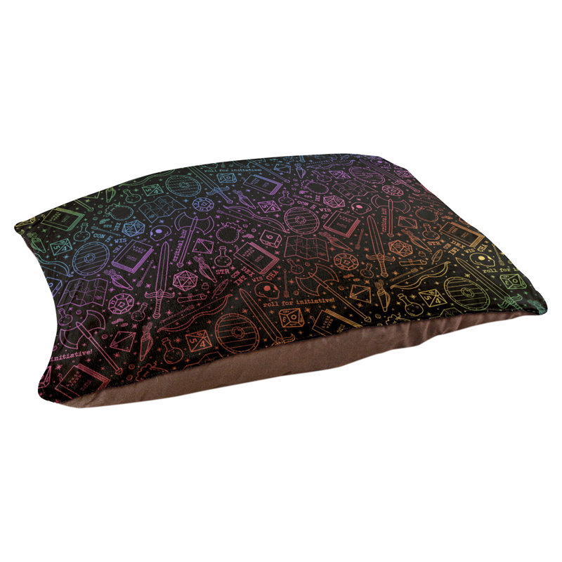 Coussin Byrge, Moyen (l 29,5 po x P 19,5 po x H 9,5 po), Noir / rose / olive