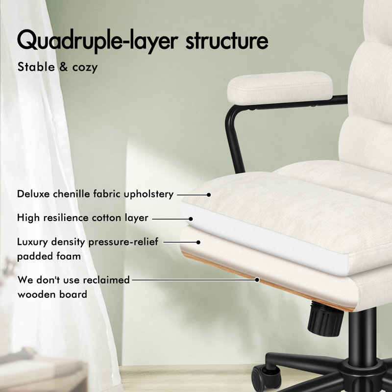 Office Chair, Beige, Chenille