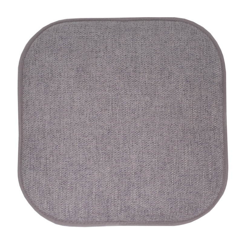 Alexis Memory Foam No Slip Back 16" x 16" Chair Pad Cushion, Gray/Silver, 2-Pack