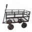 (Chariot utilitaire à double clôture) Les chariots de chariot de jardin facilitent le transport du bois de chauffage-113447356
