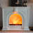 Beige Solid Wood Electric Fireplac