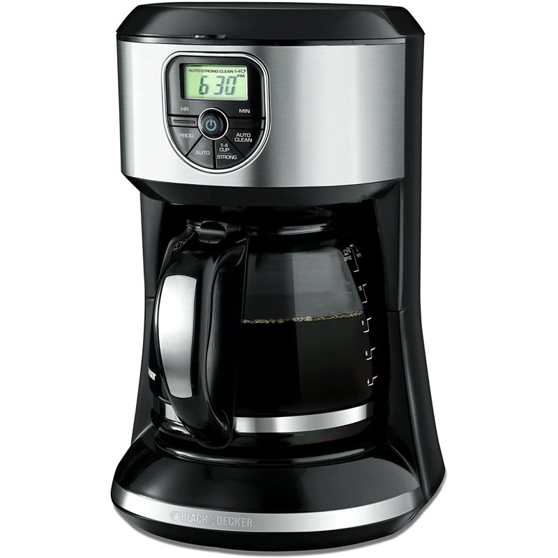 Cafetière programmable noire et argentée 12 tasses Black And Decker