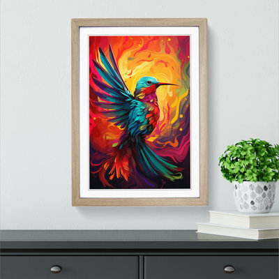 Hummingbird Modern Art - Framed Print