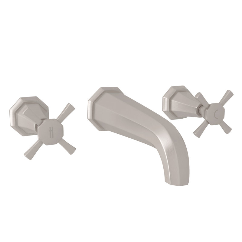 Deco Wall Mount Lavatory Faucet Trim, Nickel satiné