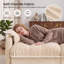 Canapé nuage 4 places beige crème en chenille avec 2 poufs amovibles, coussins capitonnés et finis à pompons-1881575001