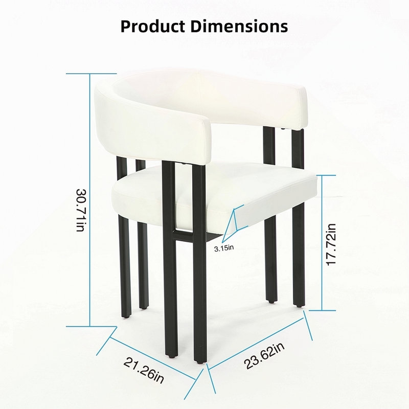 Ensemble de 2 chaises de salle à manger Modern Modern, Blanc