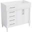 Meuble-lavabo de salle de bain 36 po sans lavabo, armoire de rangement autoportante avec 2 tiroirs et un tiroir basculant, meuble-lavabo à structure en bois seulement, tablette à hauteur réglable