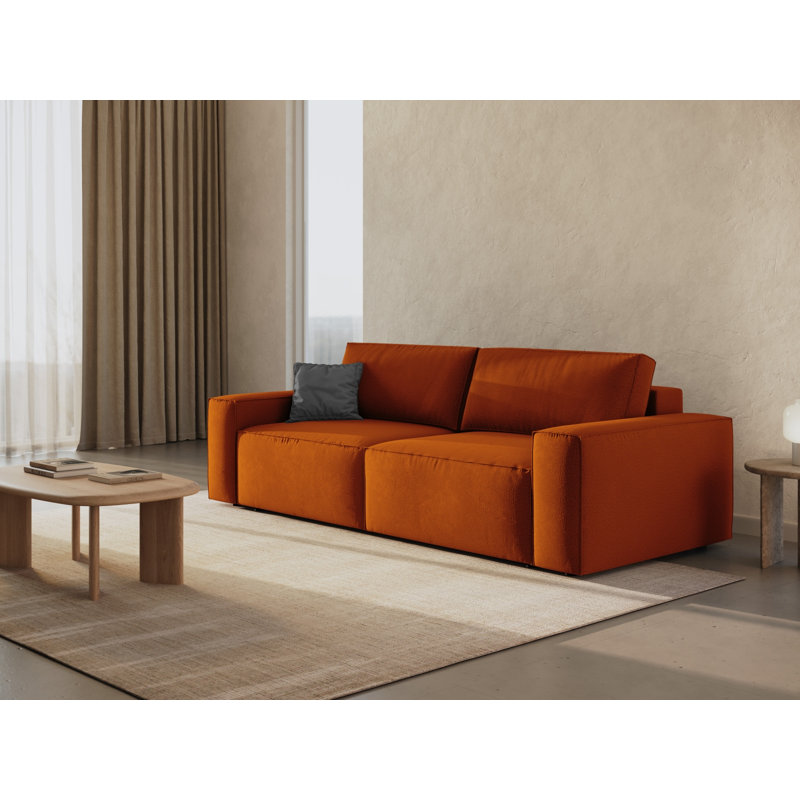 Biles 3 Seater Sofa Bed, Terracotta