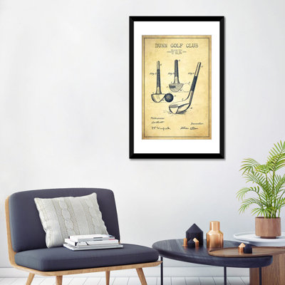 «Dunn Golf Club Vintage Abstract Blueprint» par Aged Pixel, reproduction sur toile