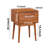 Nali Bedside Nightstand Table, 2 Drawers, Sandblasted Mango Wood, Brass Knobs-224069176