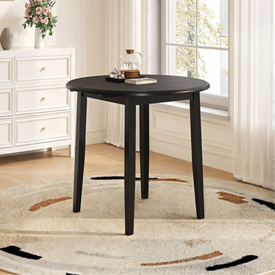 Table de salle à manger extensible ronde pour 2 à 4 personnes, table de salle à manger pliante en bois avec taille réglable, conception peu encombrante pour les petits appartements et les salles à manger