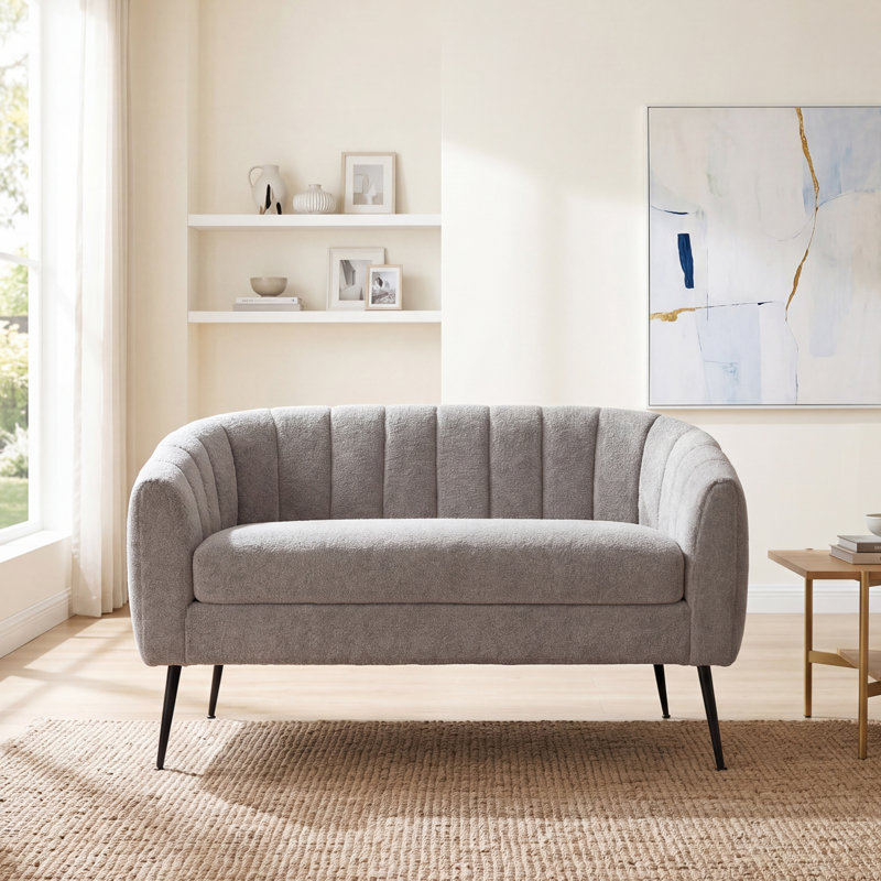 2 Seater Chenille Loveseat, Gray