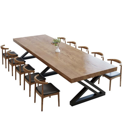 Modern walnut solid wood rectangular dining table