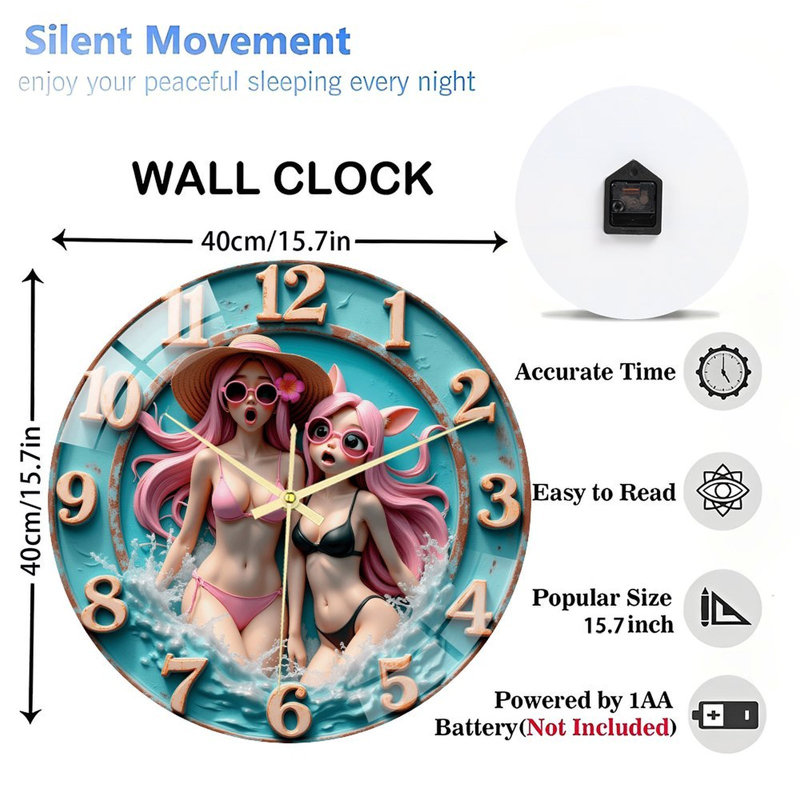 Horloge murale avec horloge murale 16 po