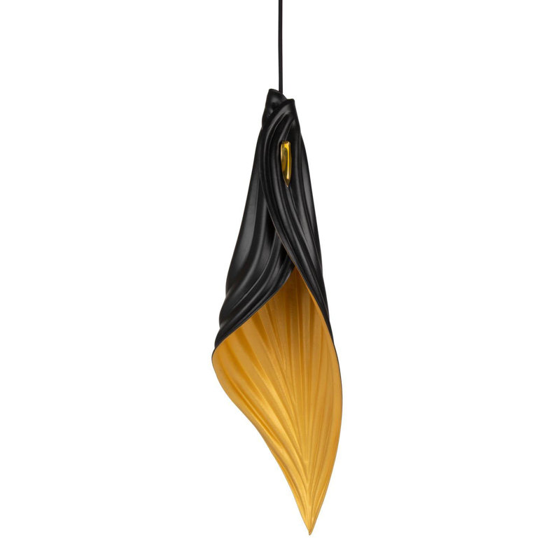Xavier Clarisse Large Embossed Leather Pendant Light, Black