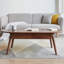 Table basse 100% bois massif avec rangement, table basse en bois de chêne naturel avec tiroirs, assemblage simple, table basse ovale