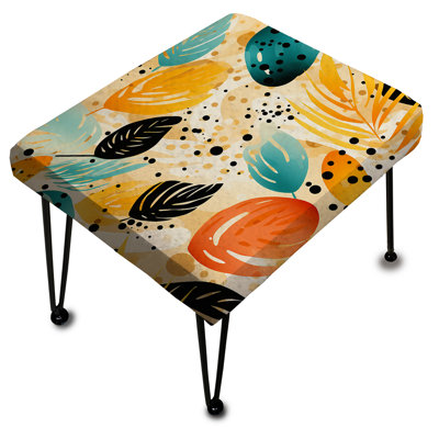 Doux motif de feuilles de couleur douce - Repose-pieds rectangulaire tropical