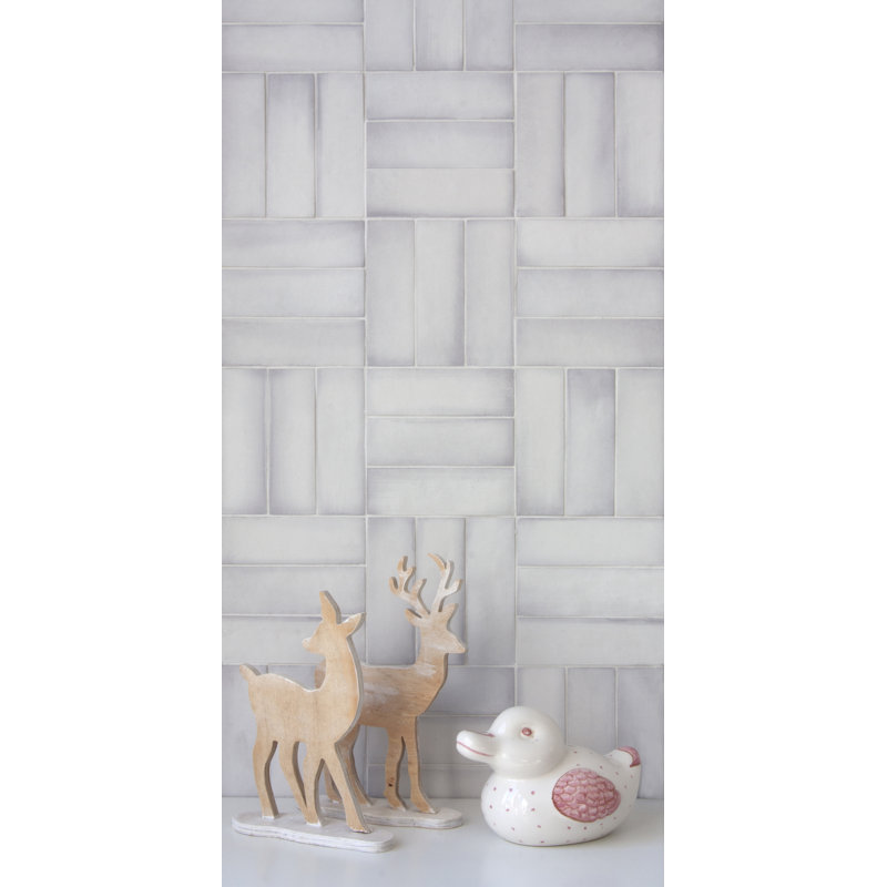 Watercolor 2" x 6" Porcelain Wall & Floor Tile, White