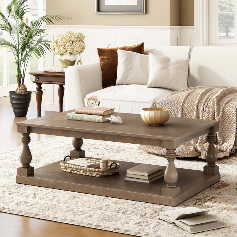 Table basse vintage avec pieds en forme de vase et placage de pin, pour le salon et le bureau, Brown
