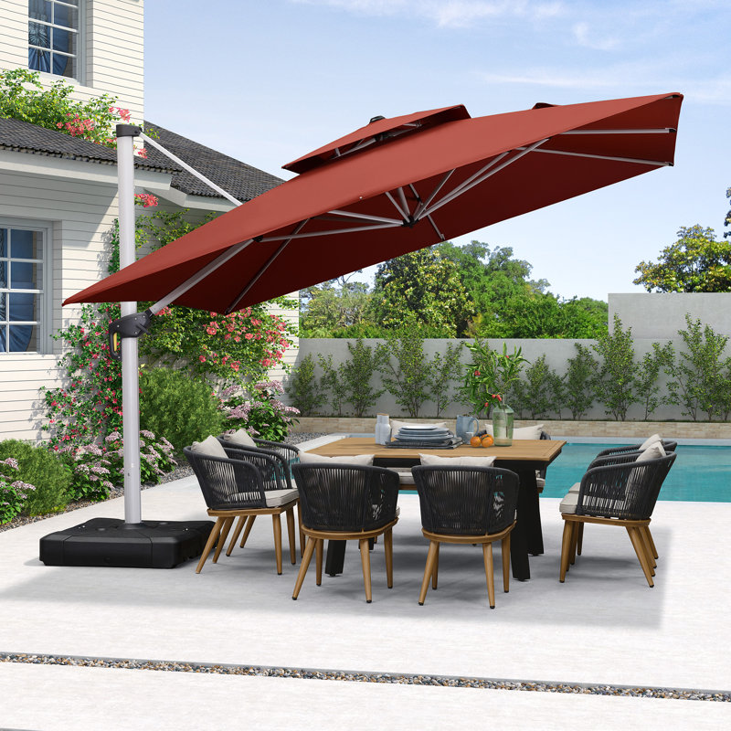 365cm Cantilever Parasol, Brick Red