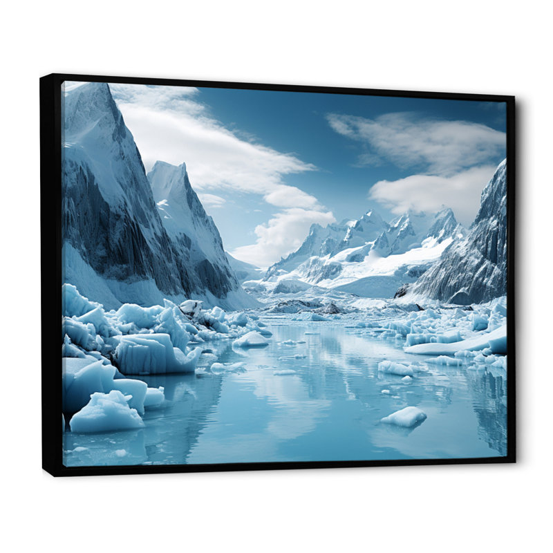 Birjesh Glacier Glacial Wonderment - Imprimé, H 34 po x l 44 po x P 1,5 po, Cadre flottant noir