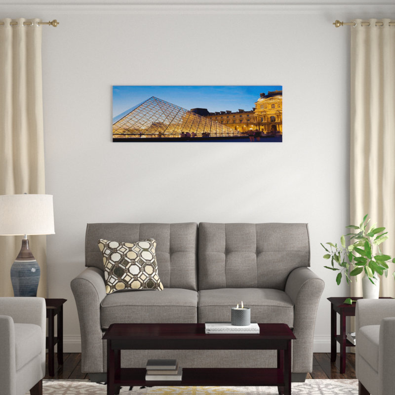 «Louvre Pyramid, Paris, France», reproduction sur toile, H 16 po x l 48 po x P 1,5 po, Sans cadre