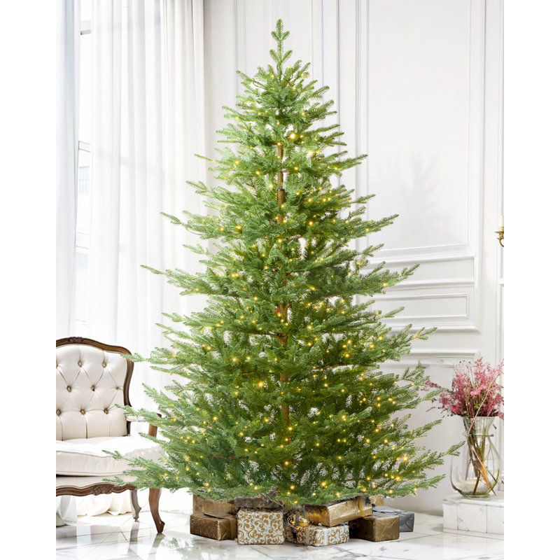 Arbre de Noël artificiel éclairé - support inclus, 7.5ft, Illuminée