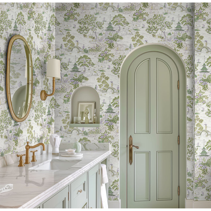 Satomi - Wallcovering, Lavender/Citron