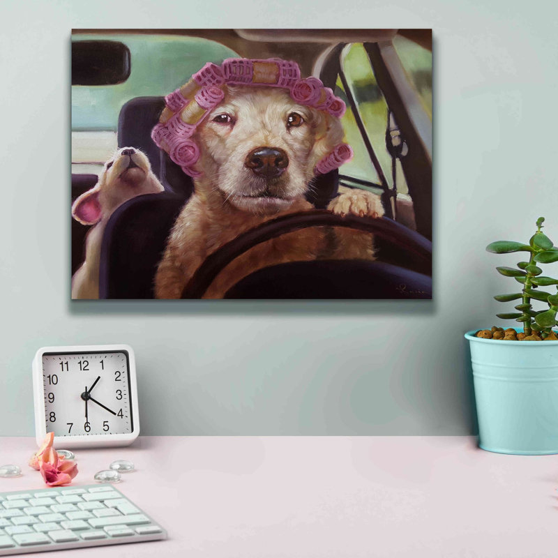 «Mommy Chauffeur» par Lucia Heffernan, reproduction sur toile tendue, H 12 po x l 16 po x P 0,75 po
