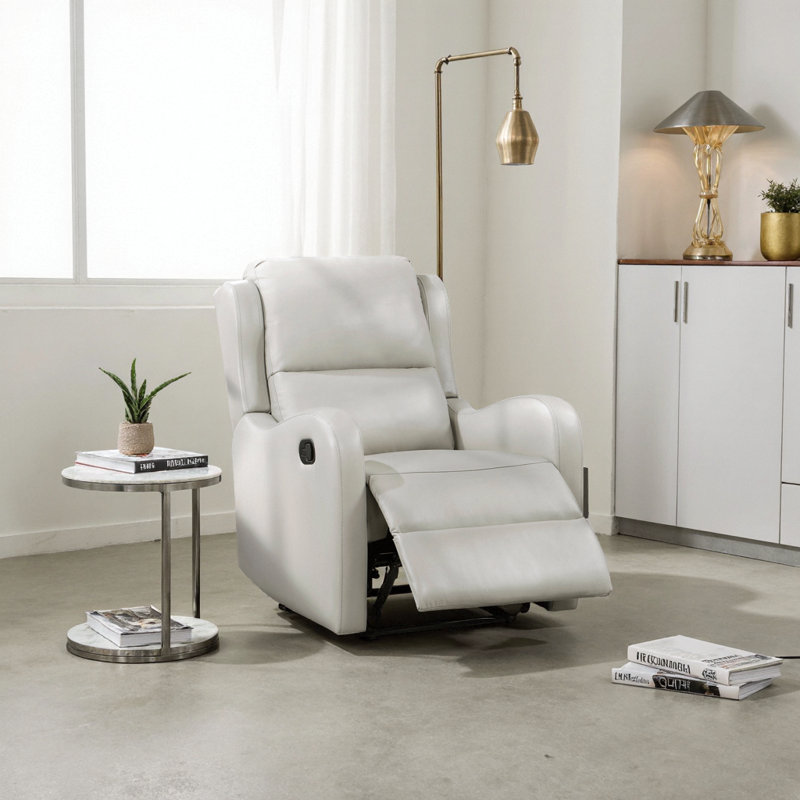 Fauteuil inclinable Premium avec inclinaison sans effort et support moelleux - structure en bois massif, similicuir, Beige
