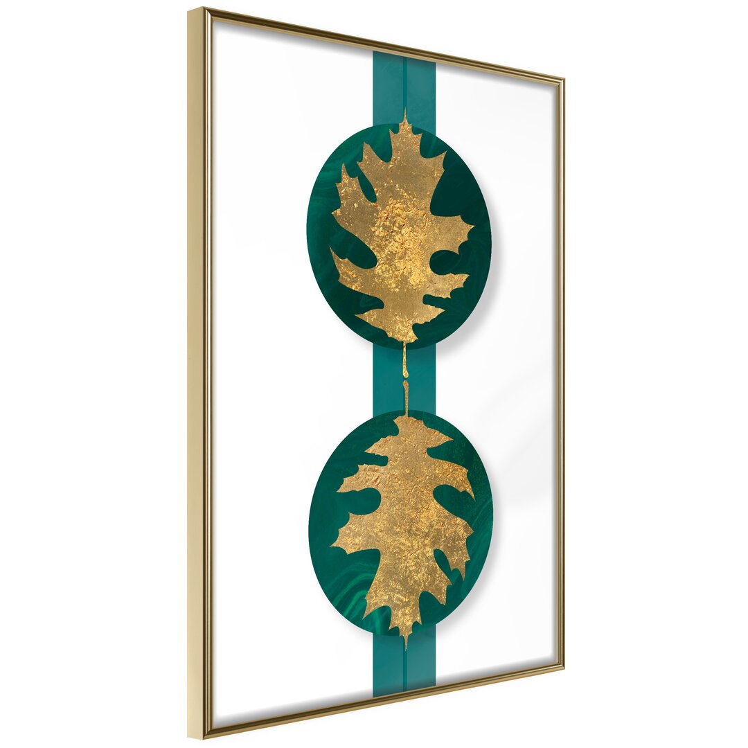 Gerahmter Grafikdruck Gilded Oak Leaves