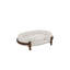 Coussin apaisant pour chien, en tissu résistant, structure en bois massif, forme ovale, 77,5 cm x 46,4 cm x 22,2 cm, beige, design apaisant.