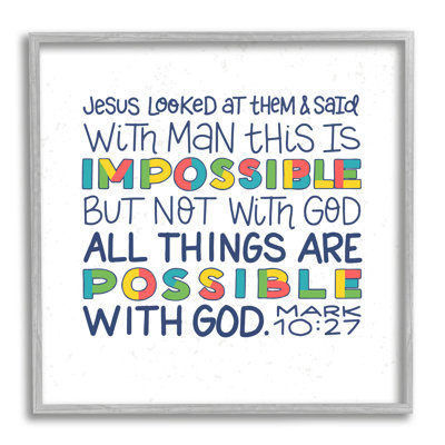«All Things possible with God Mark 10: 27 Proverbs» par Raye Allison Creations - impression