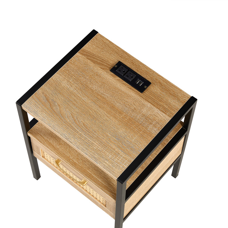 Brodyn End Table Set with Storage and Built-In Outlets