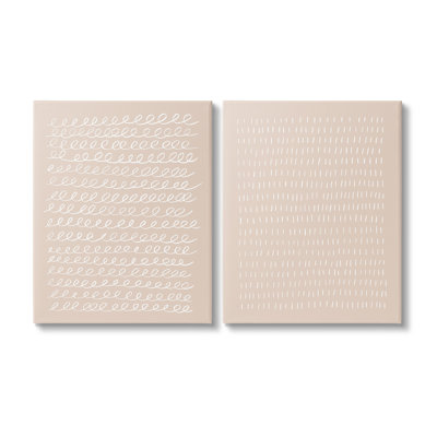 «Beige Minimal Scribbles Single Photo Frame» par Victoria Borges, 2 pièces sur toile